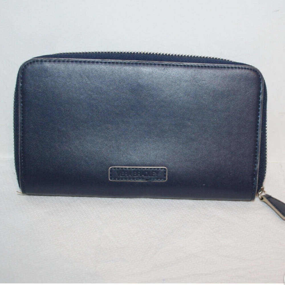Vera Bradley Zip Around Closure Dark Blue Womens Wallet - Picture 1 of 3